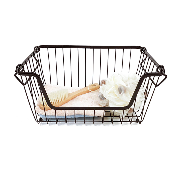 Hardware Zhaosheng: cestas de despensa apilables de 3 niveles Cesta de frutas de alambre Organizador de almacenamiento de metal Canasta con mango